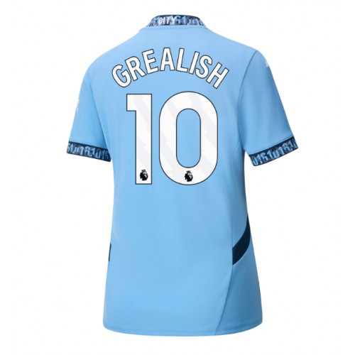 Fotballdrakt Dame Manchester City Jack Grealish #10 Hjemmedrakt 2024-25 Kortermet